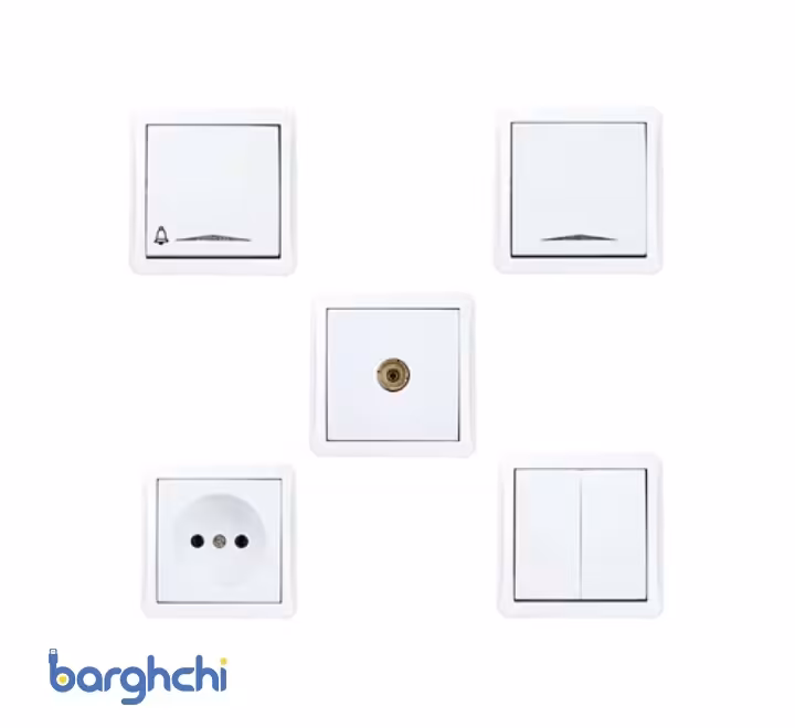کلید و پریز جور با مغزی پلی کربنات پارت الکتریک مدل شهاب 4042