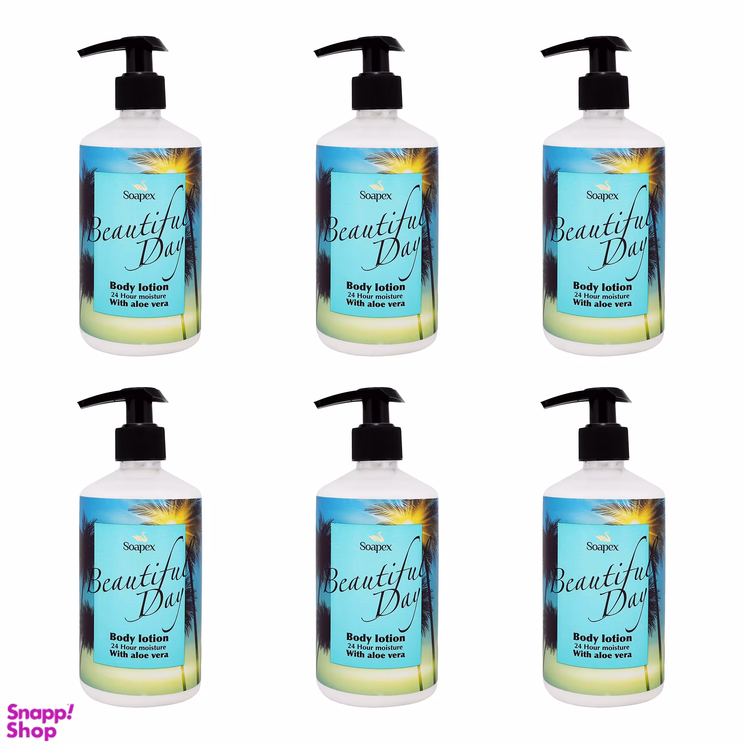 لوسیون بدن سوپکس (Soapex) مدل Aloe vera حجم 350 میلی‌لیتر بسته 6 عددی
