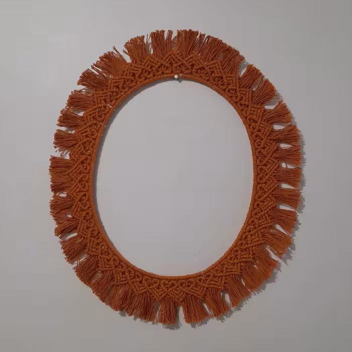 قاب اینه مکرومه بافی طرح قلب