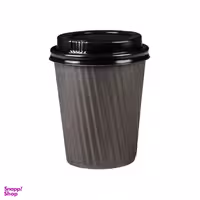 لیوان یکبار مصرف مدل کاغذی دوجداره درب دار گنجایش 220 میلی لیتر بسته 300 عددی