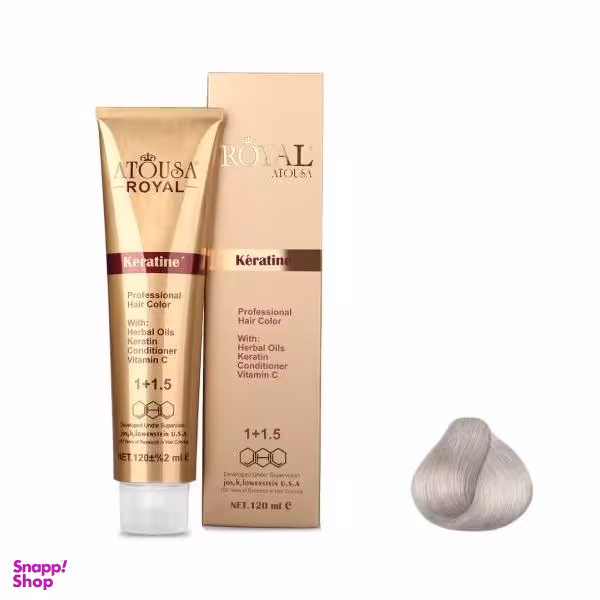 رنگ مو آتوسا رویال (Atousa Royal) شماره 12.2 حجم 120 میلی‌لیتر رنگ بلوند خاکستری فوق العاده روشن