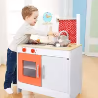 آشپزخانه کودک چوبی رنگ سفید قرمز کد 120323