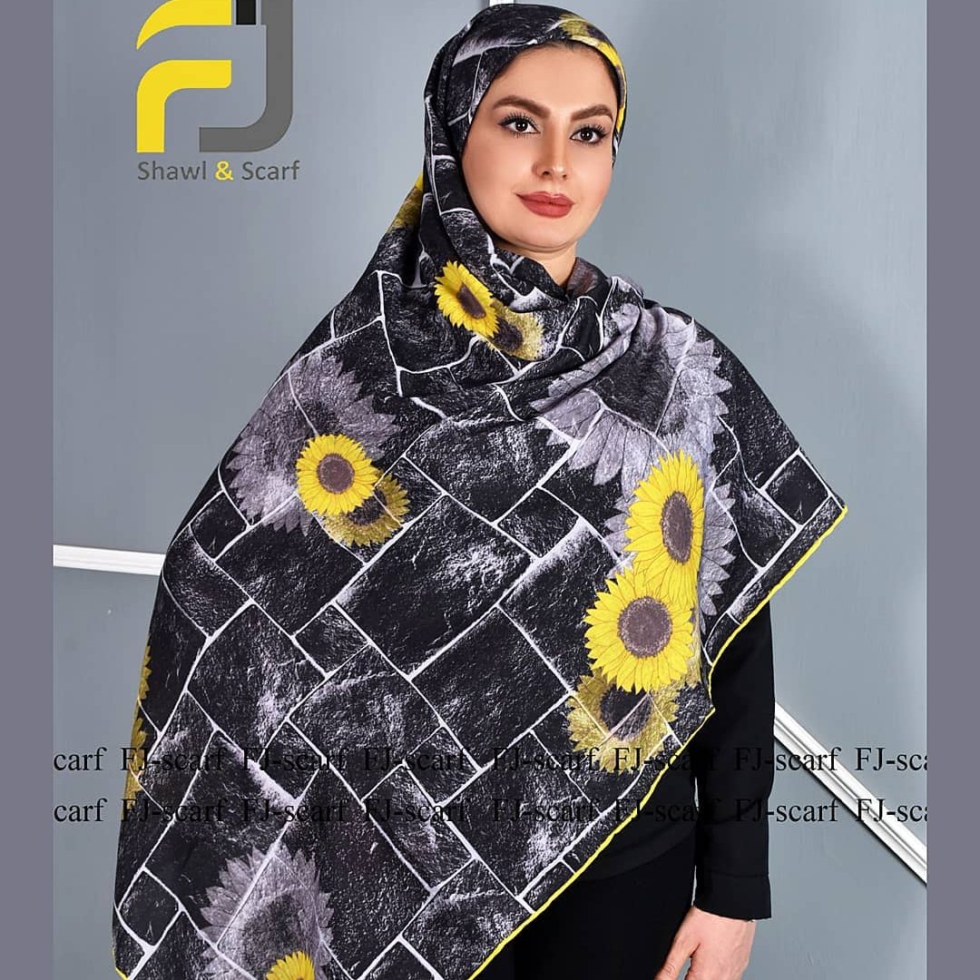 روسری نخی طرح آفتابگردان  کد238