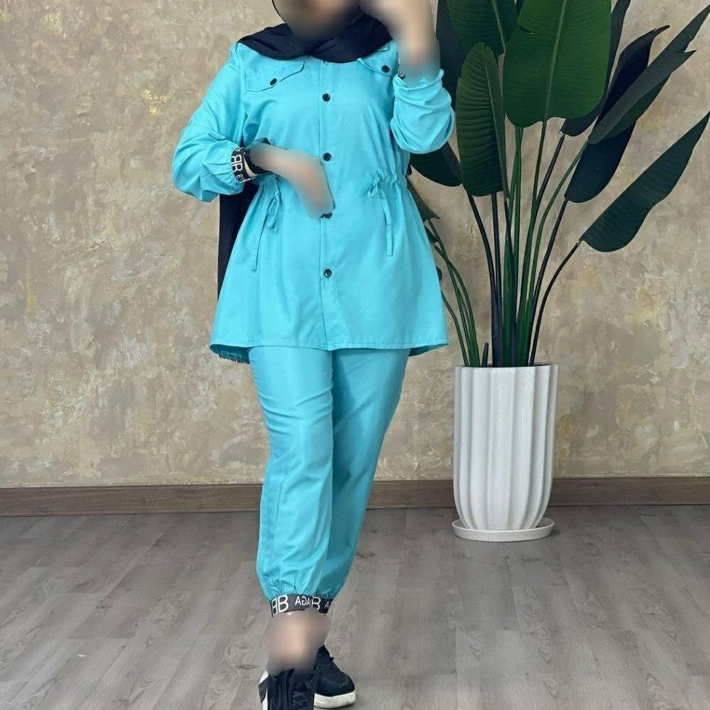 ست مانتو شلوار250رنگ ابی