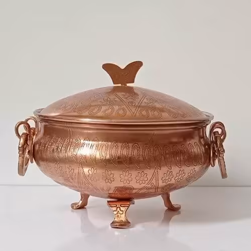 سوپ خوری مسی طرحدار سه پایه سایز 1 نانو شده