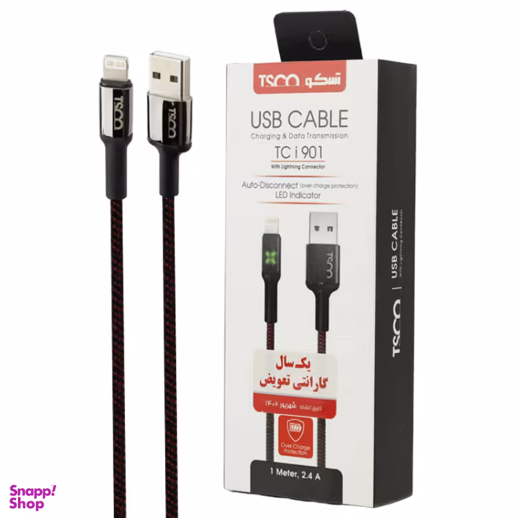 کابل تبدیل USB به Lightning تسکو مدل TC I901 طول 1 متر