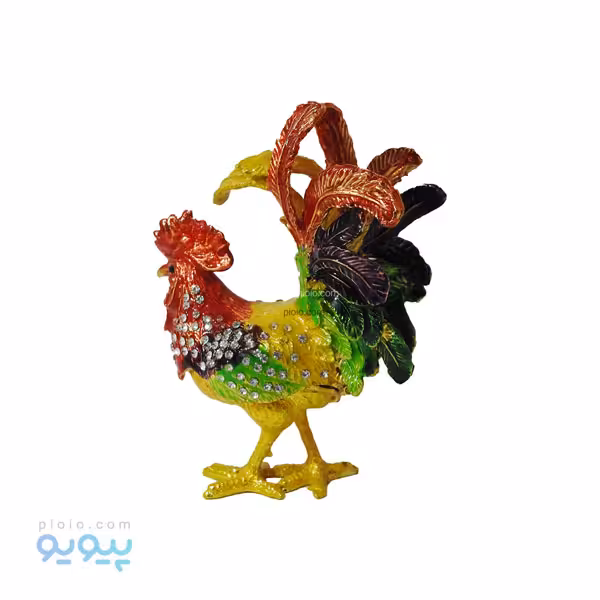 مجسمه خروس جا جواهری طرح برنجی
