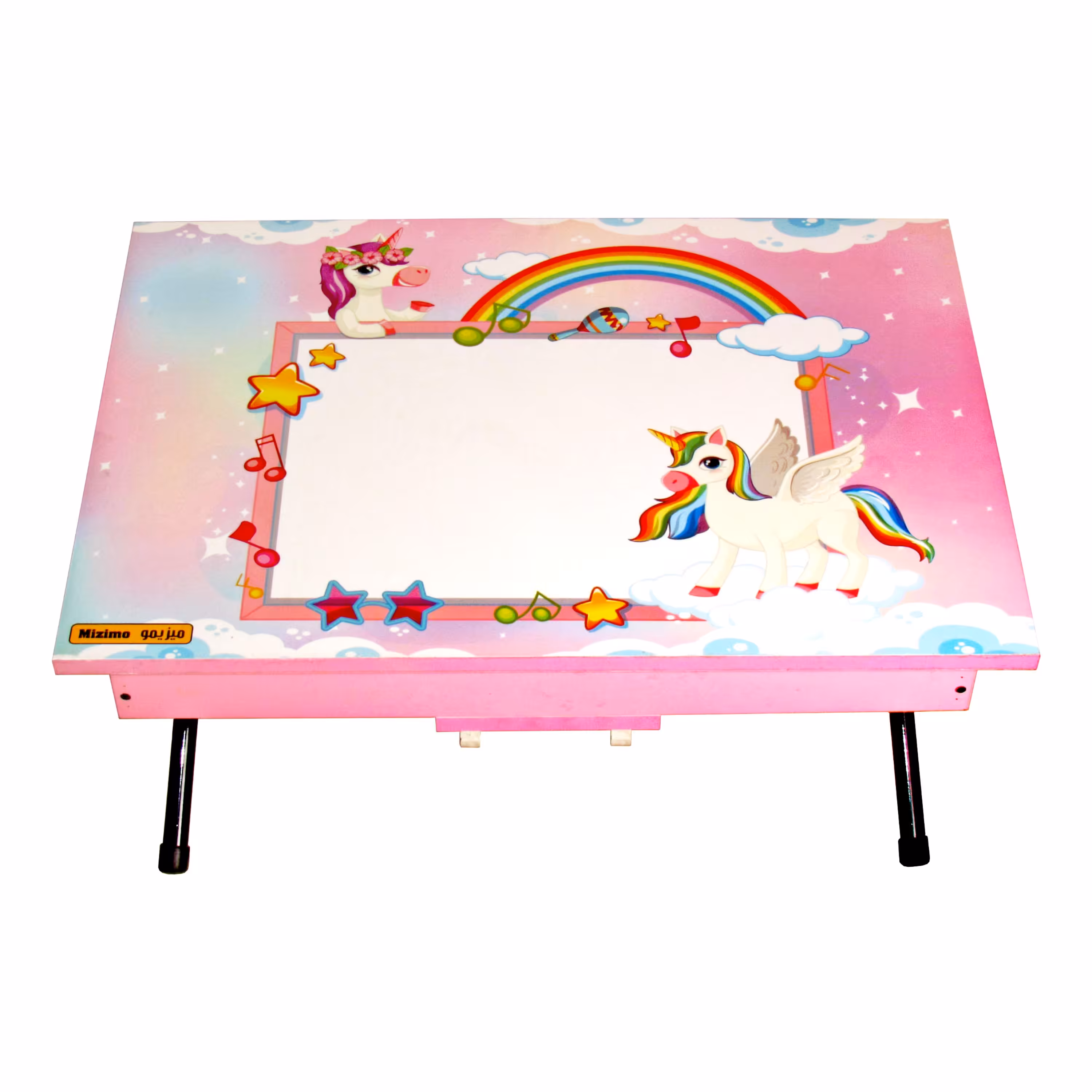 میز تحریر پایه کوتاه باکسدار میزیمو طرح تک شاخ کد 3401