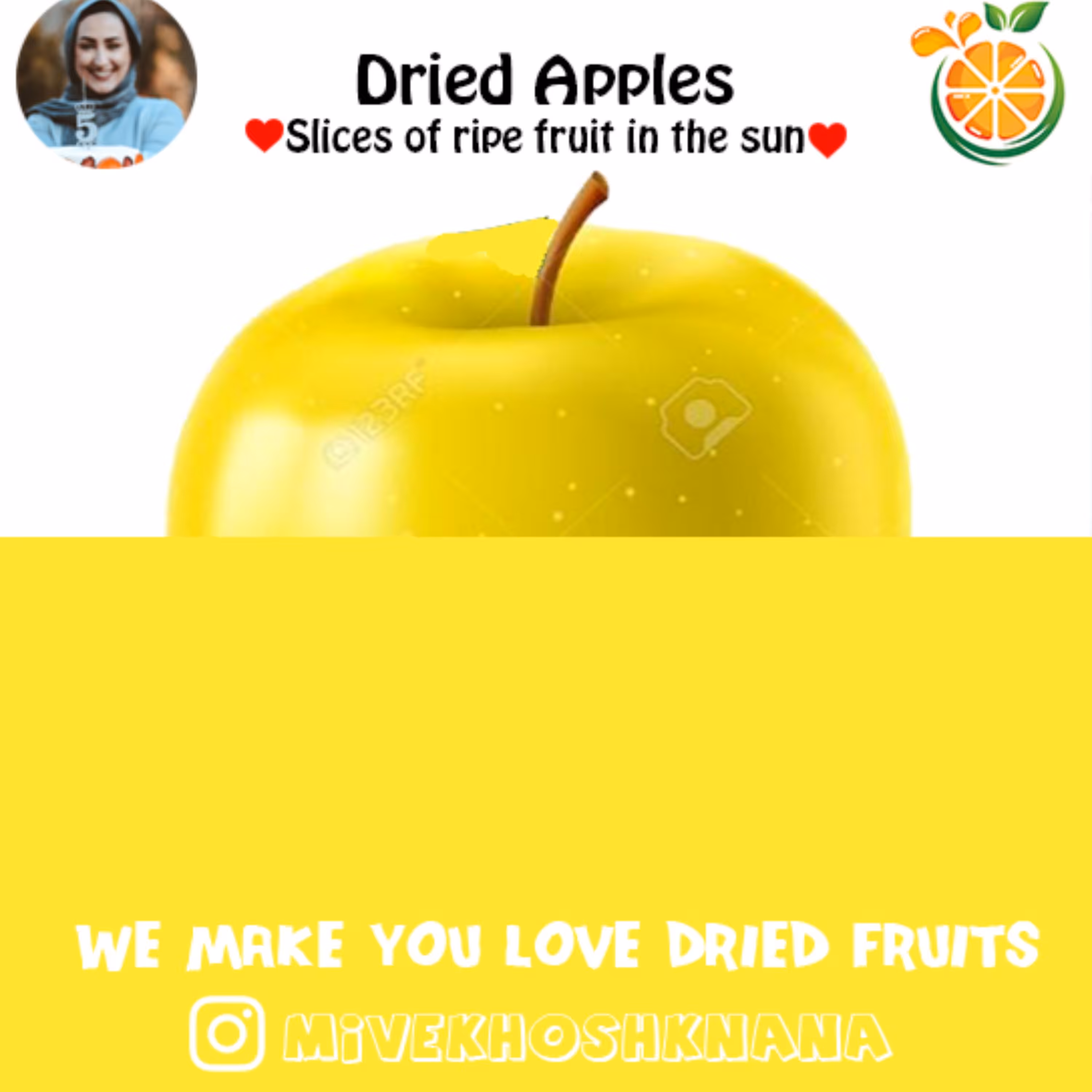 میوه خشک سیب 250 گرمی نانا