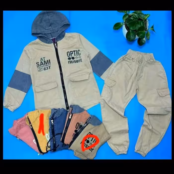 هودی شلوار کتان سنگشور  اسپرت  دور خردلی و سبز  خاکی  سایز40و 45 و 50 و55و60  مناسب2تا10سال