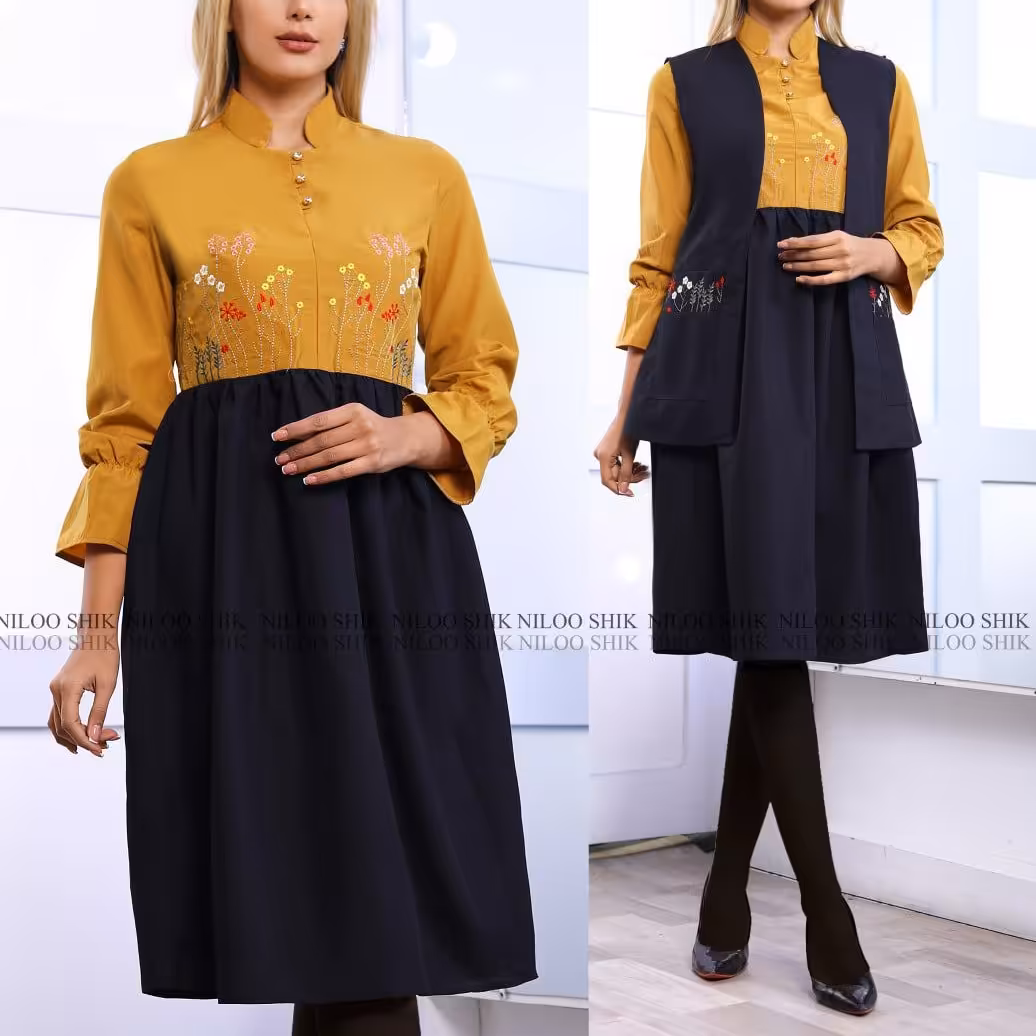 پیراهن دو تیکه پیراهن و سارافون مدل روشا