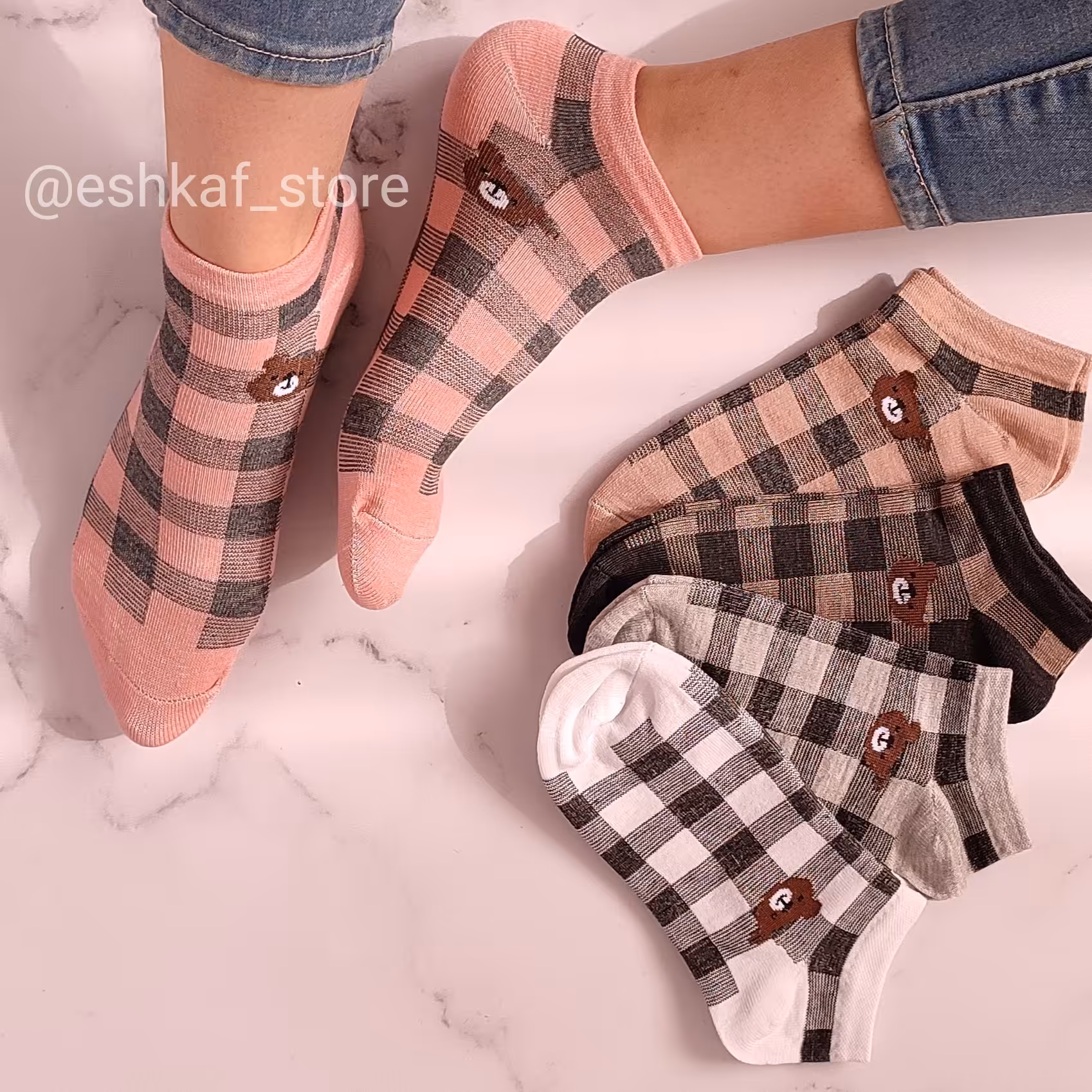 جوراب چهارخانه تدی