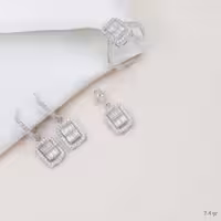 نیم ست نقره قالب طلا مناسب عروس با انگشتر کد 1603