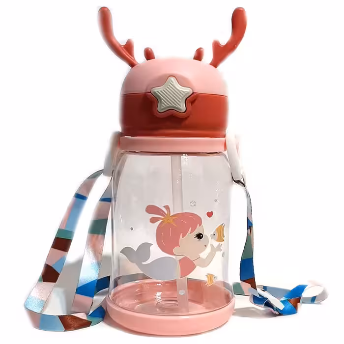 خرید قمقمه نی دار طرح گوزن با بدنه فانتزی