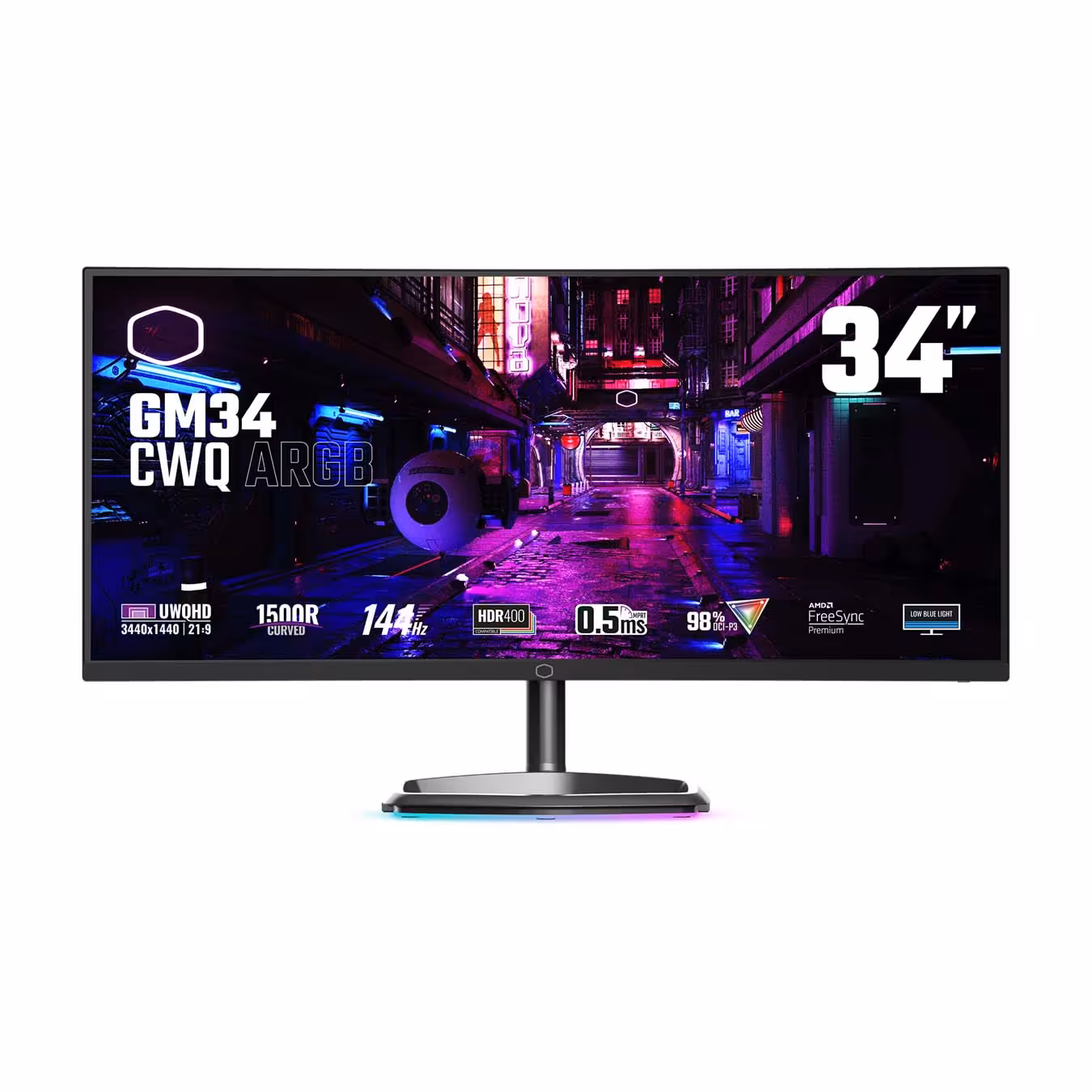 مانیتور 34 اینچ خمیده گیمینگ کولر مستر GM34-CWQ ARGB