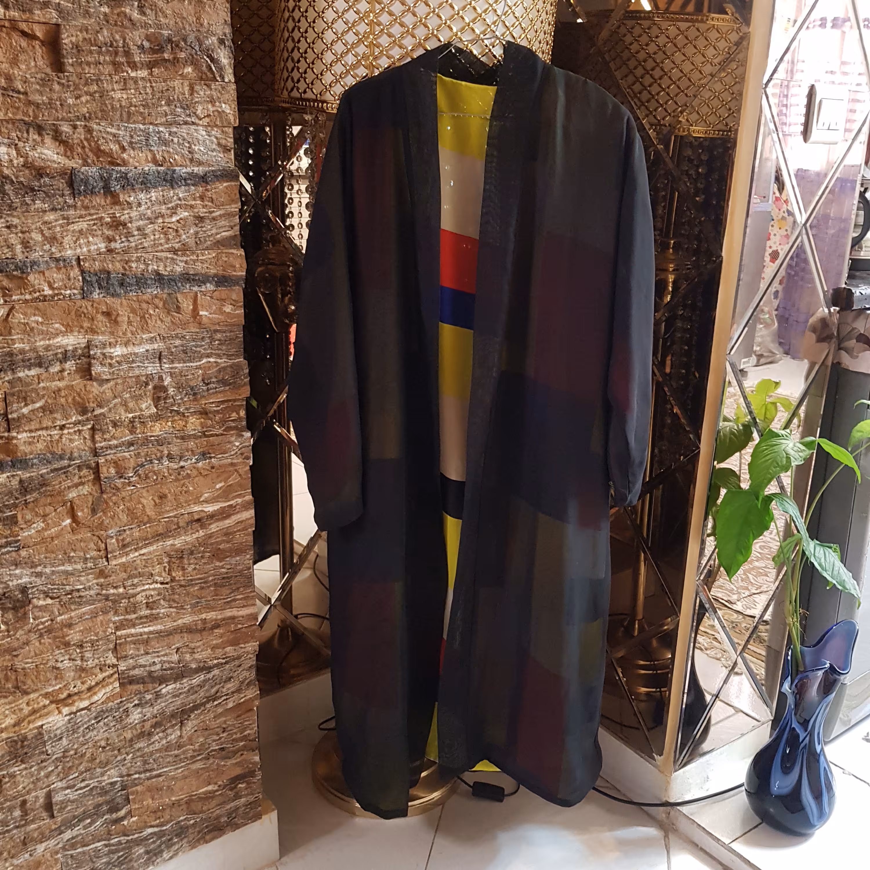 مانتو مشکی تابستانی حریر دورو فری سایز (رسال رایگان)