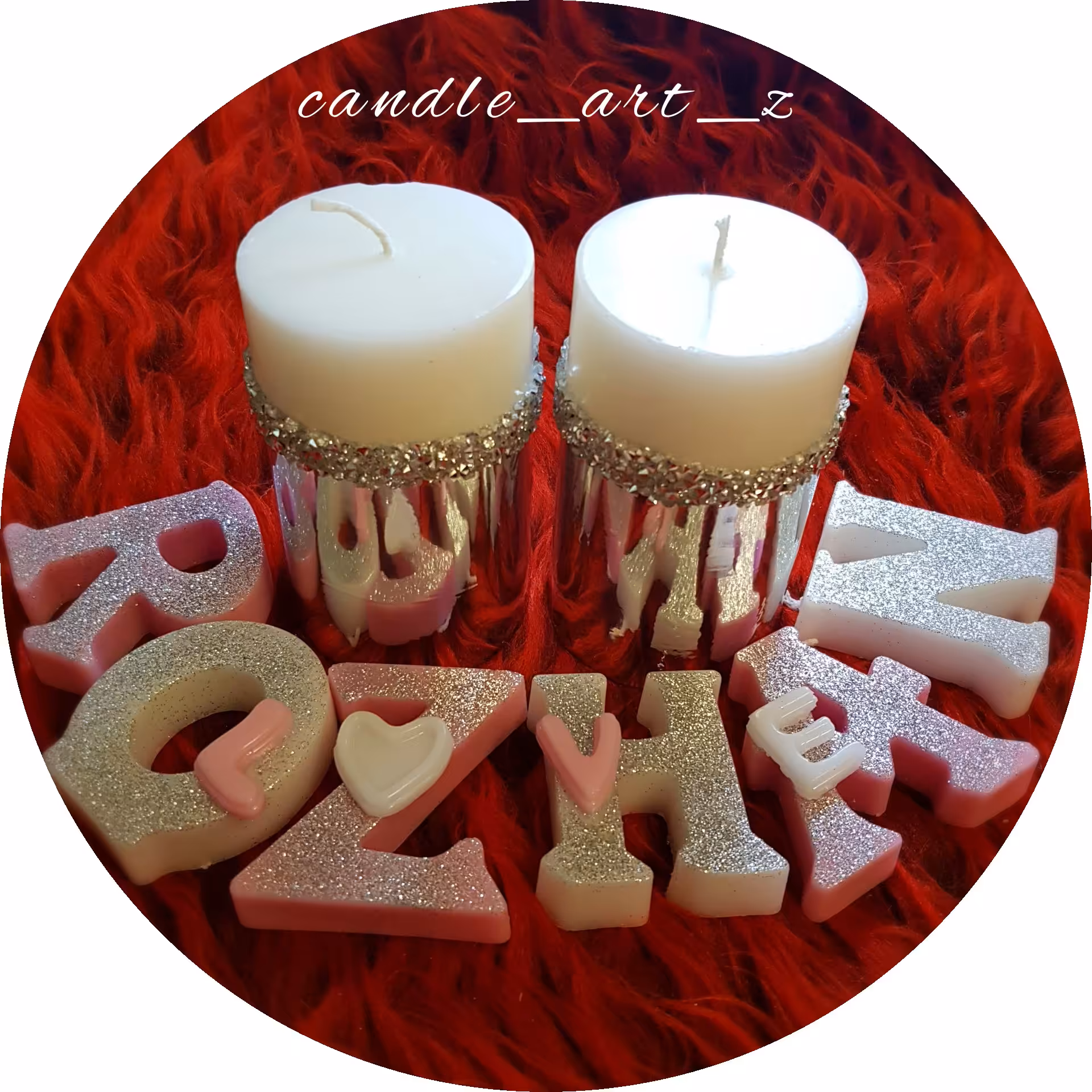 شمع استوانه فانتزی ،شمع حروف