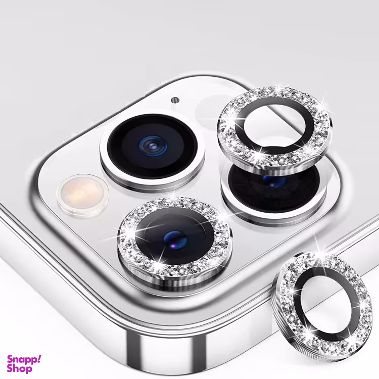 محافظ لنز دوربین مدل اکلیلی رینگی سفید مناسب برای گوشی موبایل اپل Iphone 13 Pro و 13 Pro Max