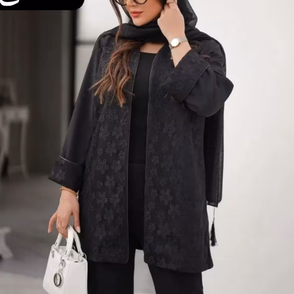 مانتو مجلسی گیپور فری سایز تا 46