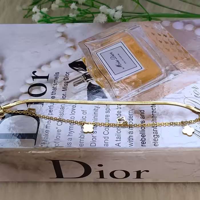 دستبندیاپابنداستیل طلایی رنگ ثابت