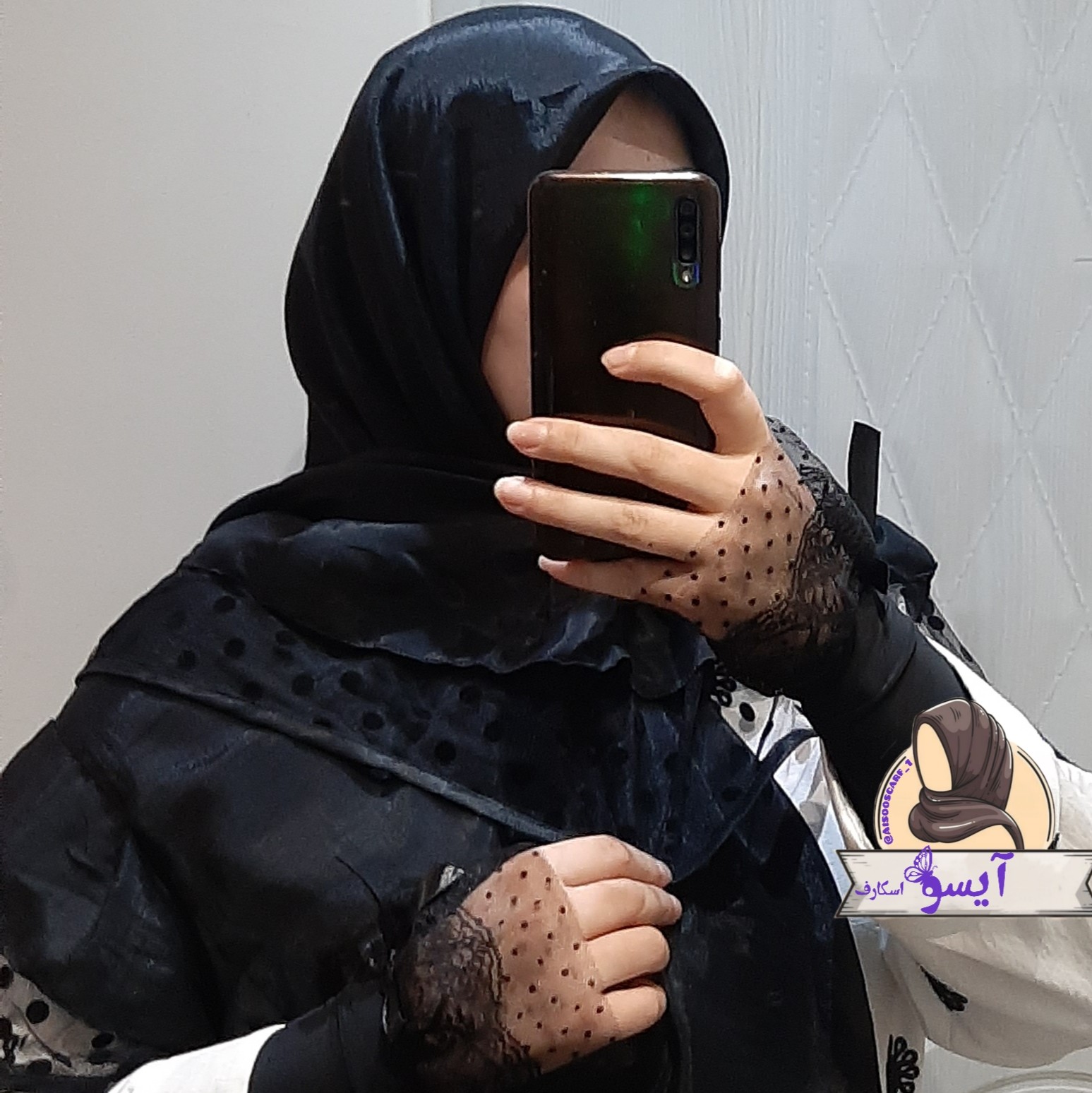 روسری نخ اسلپ تور دار دامنی کد1111