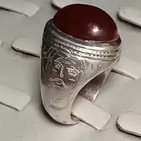 انگشتر  کهنه دستساز قدیمی عقیق یمنی کلکسیونی