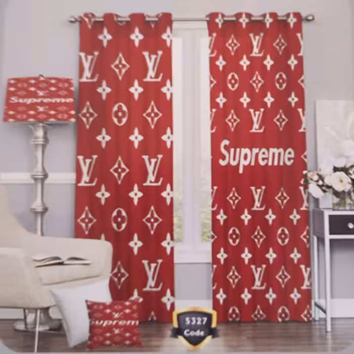 پرده چاپی پانچ دو  قواره طرح مدرن کد5327