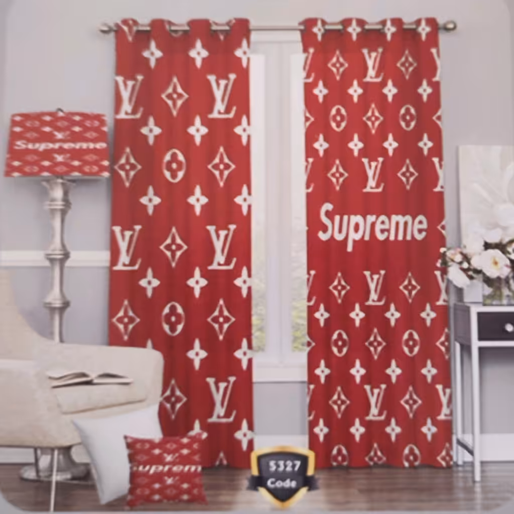 پرده چاپی پانچ دو  قواره طرح مدرن کد5327