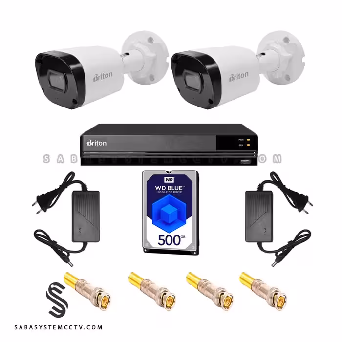 پکیج اقتصادی 2 دوربین مداربسته با دستگاه 2 مگ برایتون