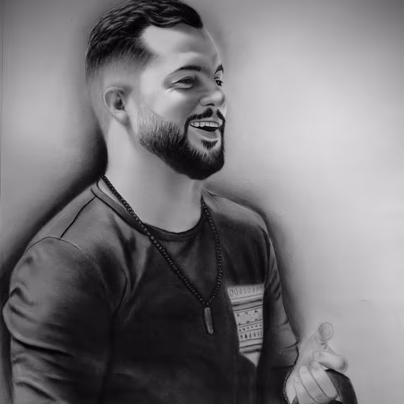 سفارش نقاشی چهره سیاه قلم سایز بزرگ (60 در 40 سانت)