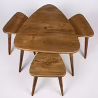 میز جلو مبلی سپیدار طرح مثلثی مجموعه 4 عددی