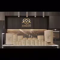 سرویس آشپزخانه 18 پارچه چوب بامبو رنگ کرم 