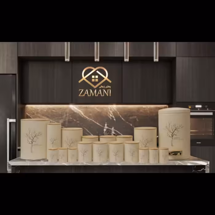 سرویس آشپزخانه 18 پارچه چوب بامبو رنگ کرم 