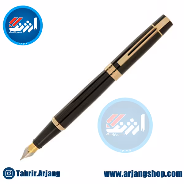 خودنویس شیفر مدل 300 مشکی لاکی گیره زرد