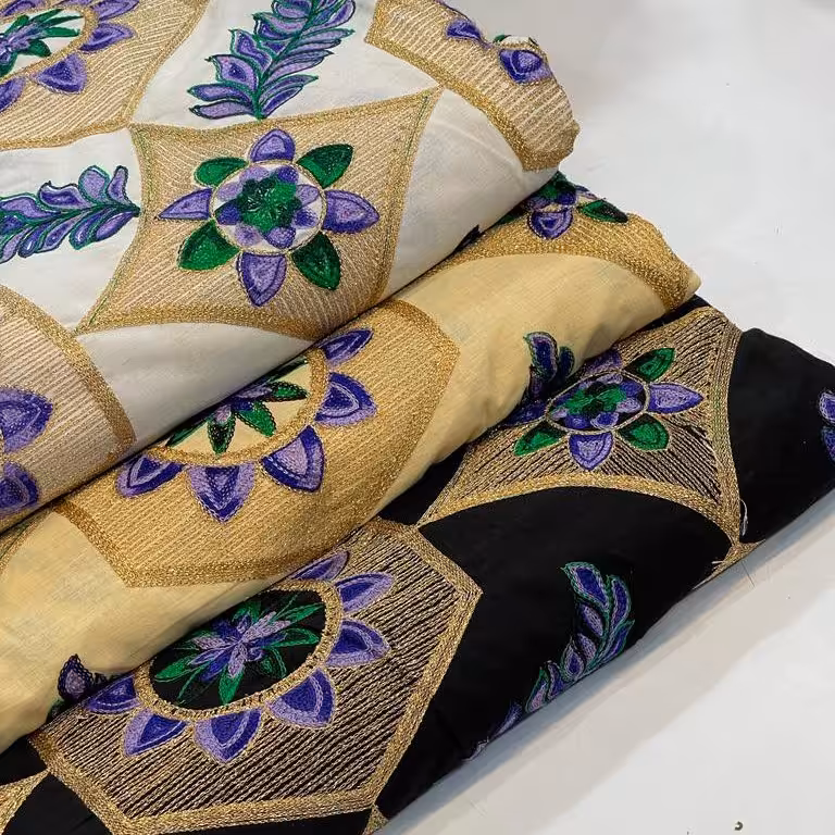 پارچه کتان بخارا دوزی مناسب مانتو و خرجکار 