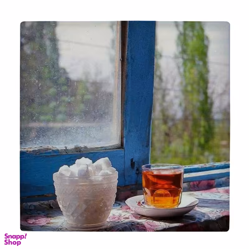 زیر لیوانی طرح استکان چایی و قندان کد 4557532_3118