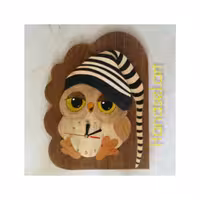 ساعت دیواری چوبی با طرح جغد کلاهدار