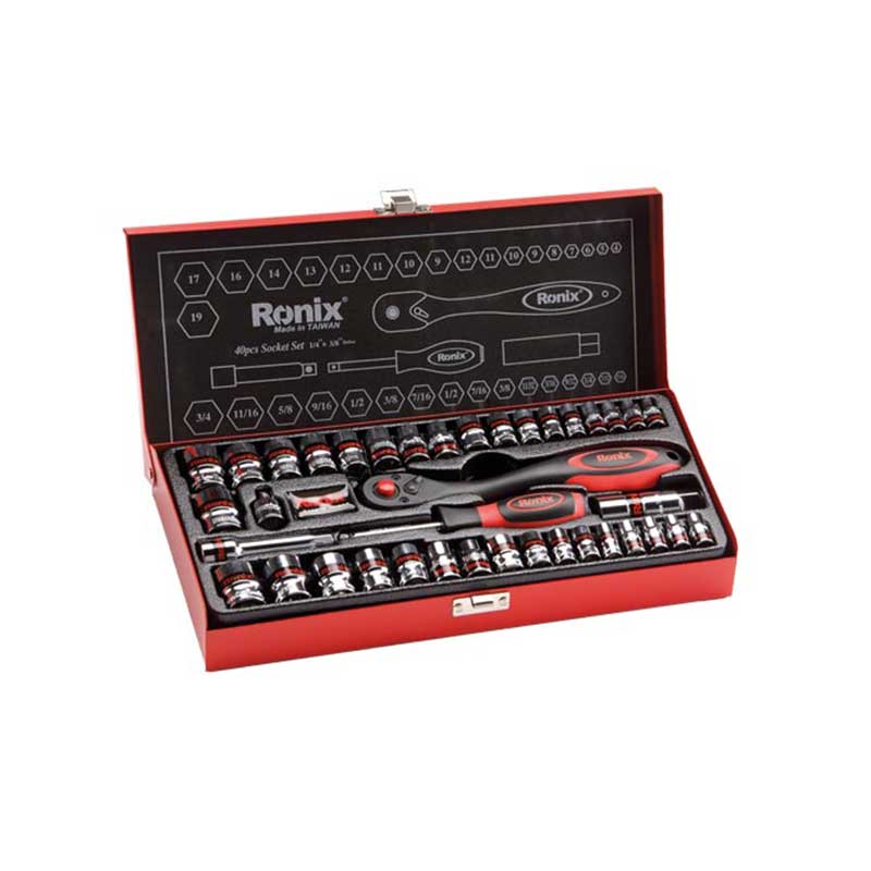 جعبه بکس 40 پارچه رونیکس مدل RH-2640 Ronix 40Pcs Drive Sockets Set Model RH-2640