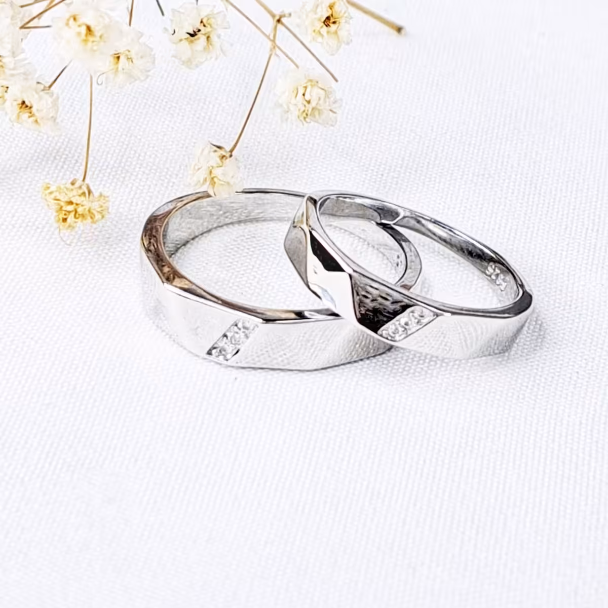 حلقه ست آیینه ای نقره عیار925 کد10569