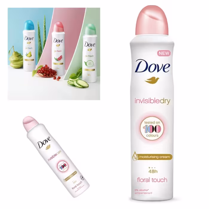 اسپری  خوشبو کننده زنانه بدن داو dove مدل florat touch انگلیس 250میل