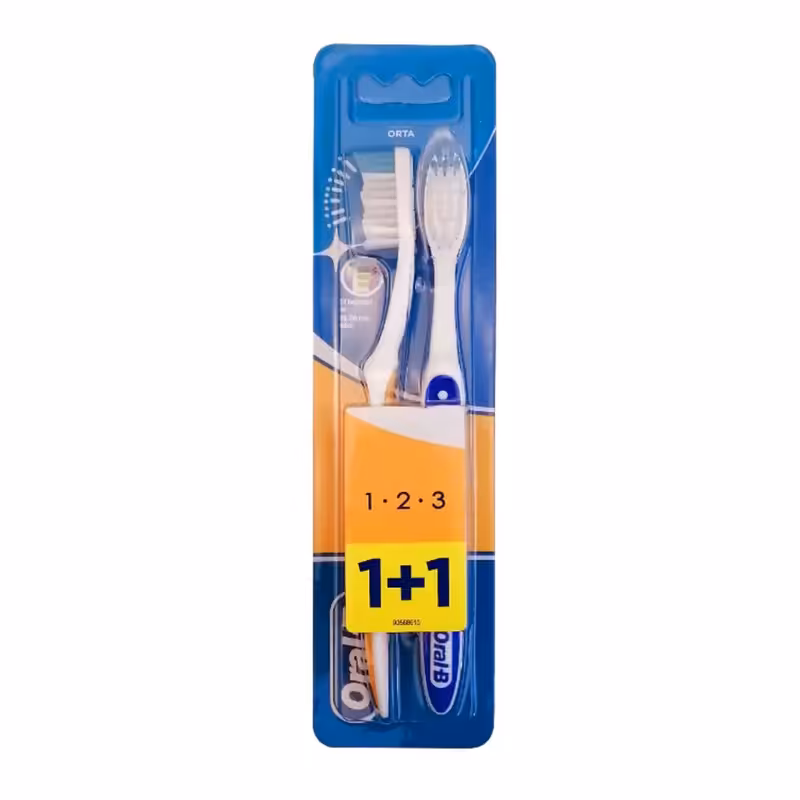 مسواک اورال-بی مدل 1.2.3 Orta با برس متوسط بسته 2 عددی