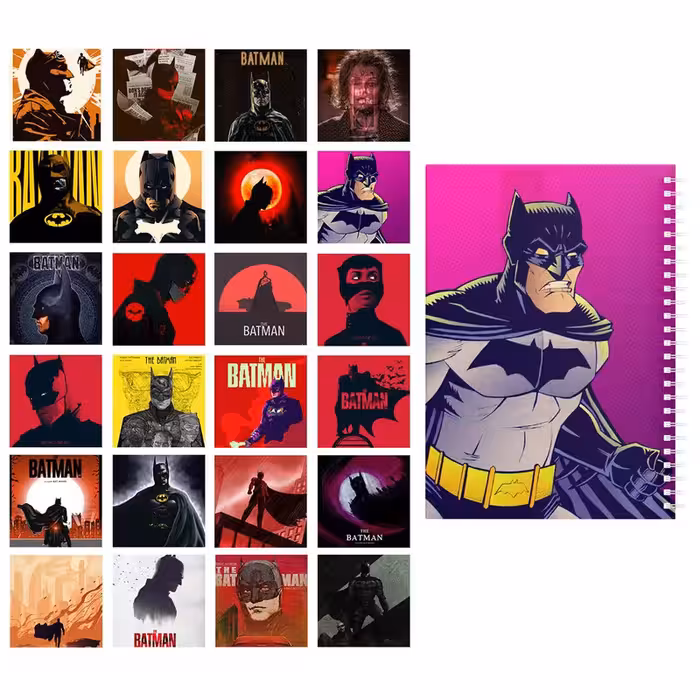  دفتر مشق باژیکان طرح بتمن کد 20215619 به همراه فتوکارت مجموعه 24 عددی