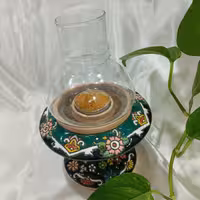 شمعدان زیبای مینا کاری شده 