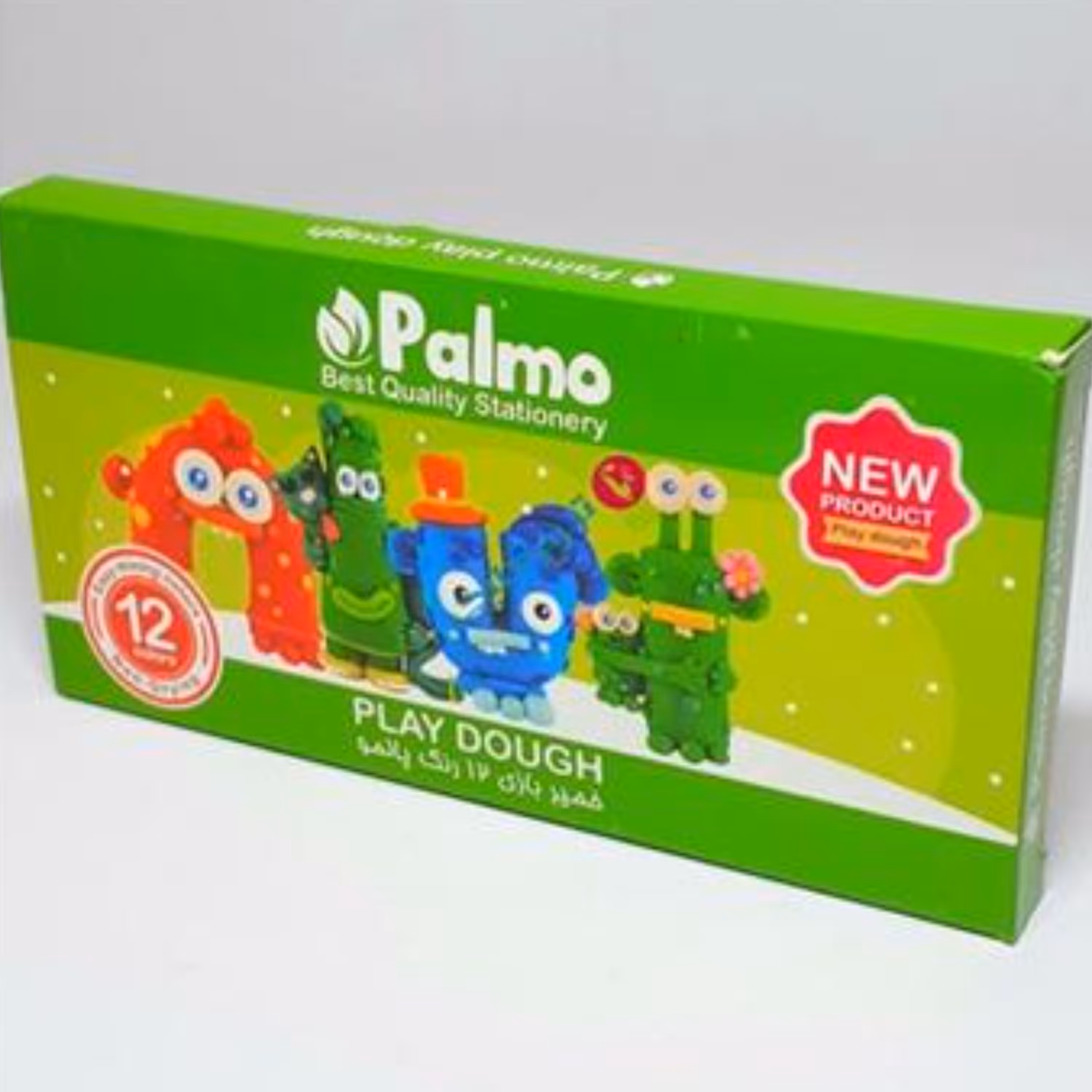 خمیر بازی 12 رنگ جعبه مقوایی پالمو 