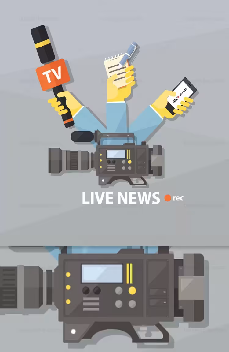 وکتور خبرنگار با کیفیت عالی | گرافیک با طعم تربچه