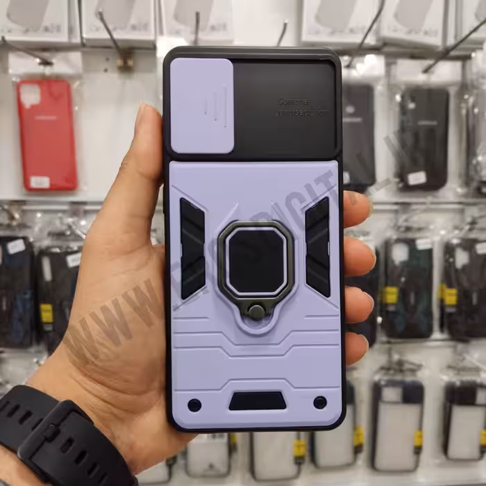 قاب ضد ضربه A31 محافظ لنز دار کشویی طرح بتمن - قرمز روشن