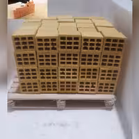 آجر سفال مینیاتوری رنگ زرد وزن 3گرم اندازه طولش 2سانت عرض1ونیم ارتفاع 2سانت