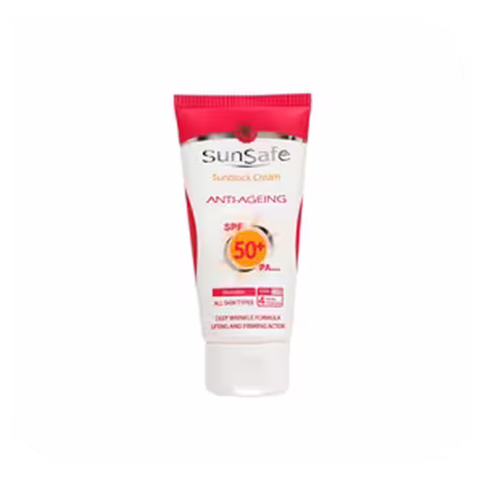 کرم ضد آفتاب +SPF 50 ضد چروک بدون رنگ سان سیف 2