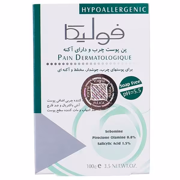پن شستشو فولیکا مدل پوست چرب و جوش دار وزن 100 گرم
