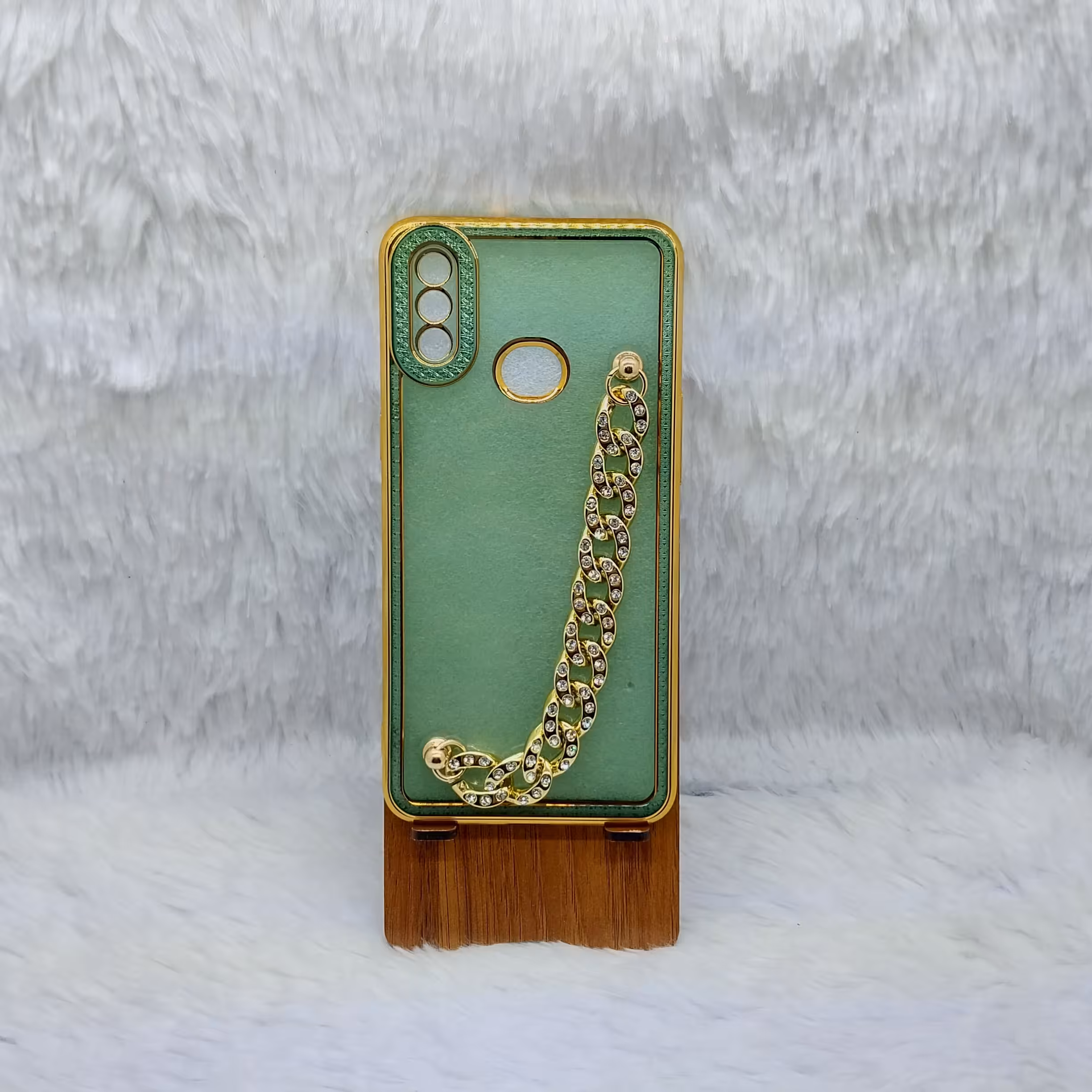 گارد (قاب) دخترانه گوشی A10s مدل دستبندی کارتیر رنگ سبز مناسب گوشی SamsungA10s
